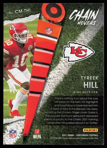 2021 2021 Panini Contenders Tyreek Hill Football card — Back thumbnail