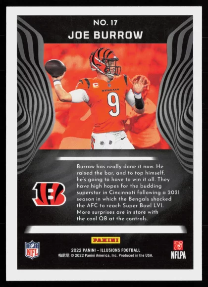 2022 2022 Panini Illusions - Retail Joe Burrow Football card — Back thumbnail