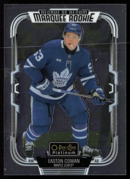 2025 2025-26 O-Pee-Chee Platinum Easton Cowan Hockey card — Front