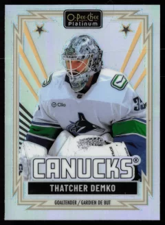 2025 2025-26 O-Pee-Chee Platinum Thatcher Demko Hockey card front — Card Source Canada