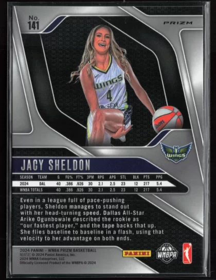 2024 2024 Panini Prizm WNBA Jacy Sheldon Basketball card — Back thumbnail