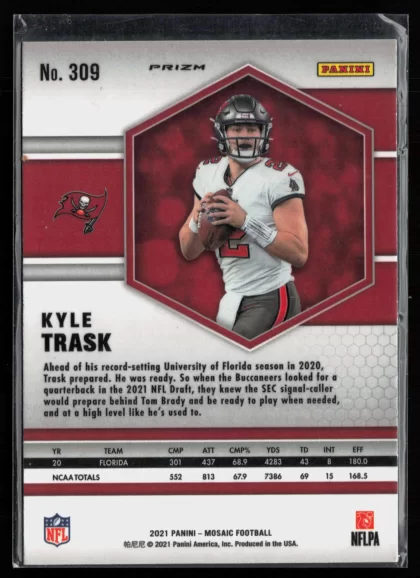 2021 2021 Panini Mosaic Kyle Trask Football card — Back thumbnail