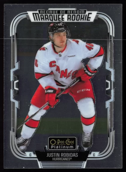 2025 2025-26 O-Pee-Chee Platinum Justin Robidas Hockey card — Front