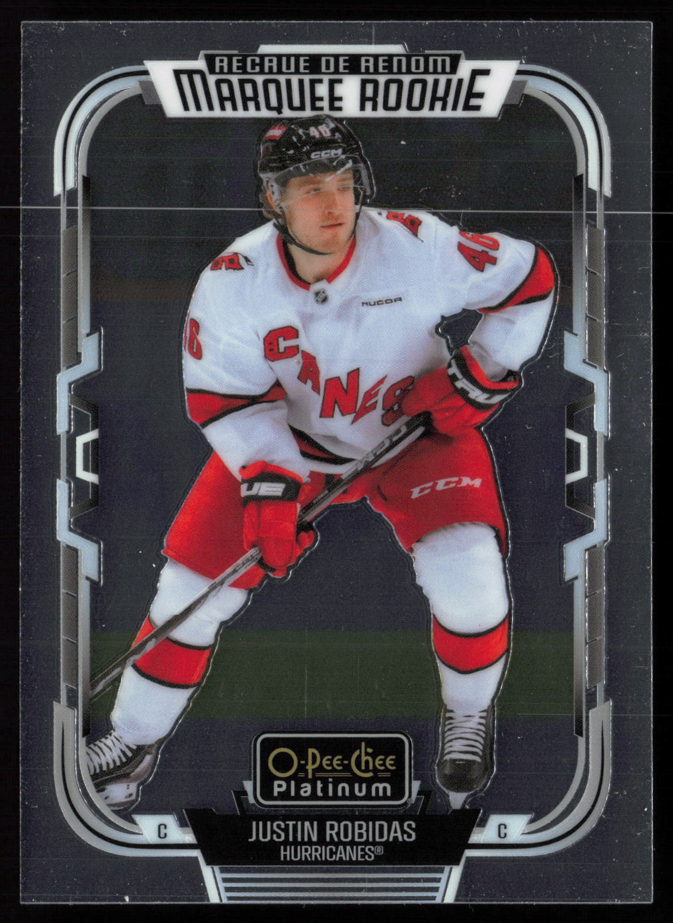 2025 2025-26 O-Pee-Chee Platinum Justin Robidas Hockey card front — Card Source Canada