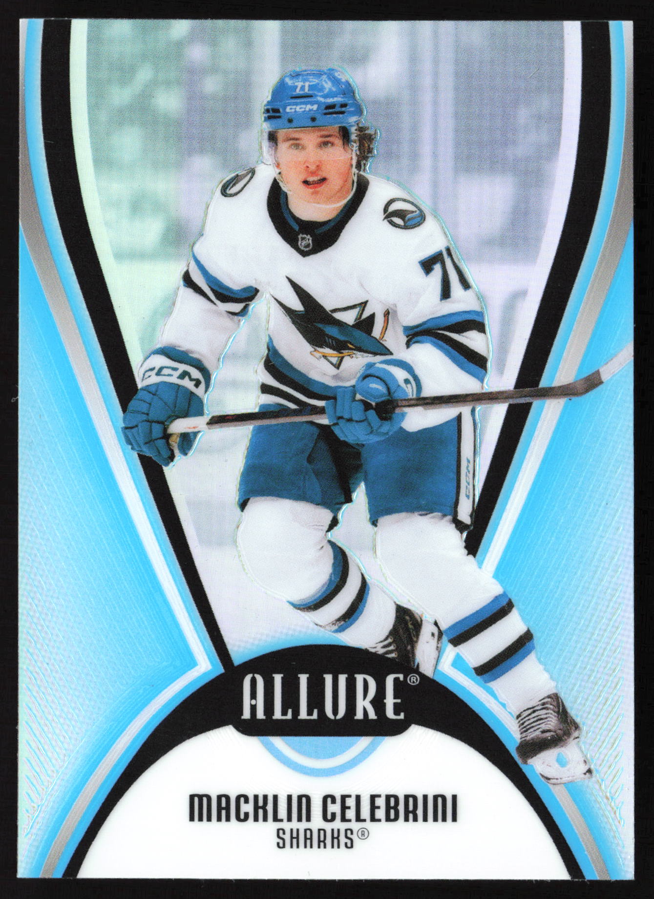 2025 2025-26 Upper Deck Allure Macklin Celebrini Hockey card front — Card Source Canada