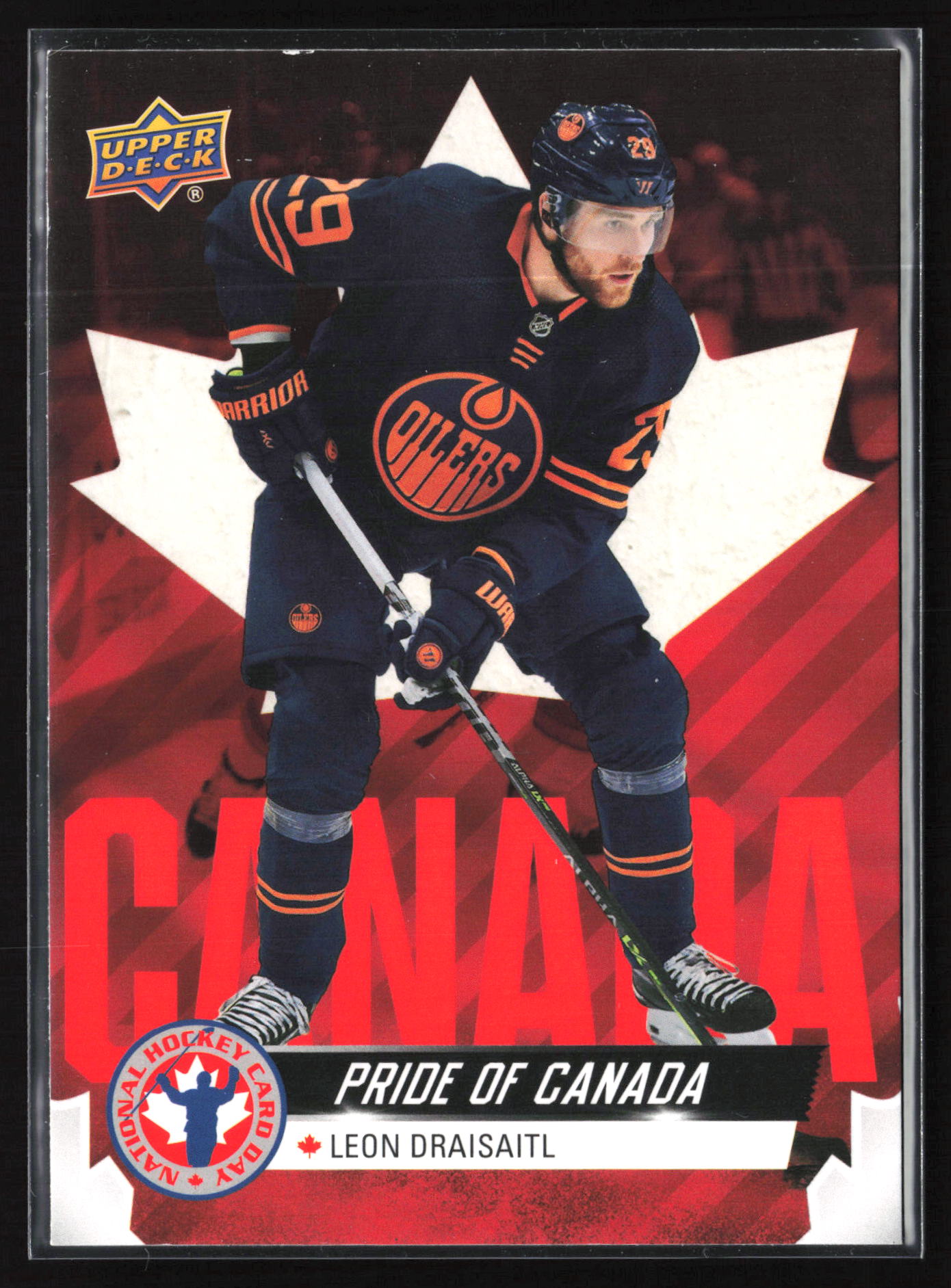 2022 2022 Upper Deck National Hockey Card Day Canada Leon Draisaitl Hockey card front — Card Source Canada