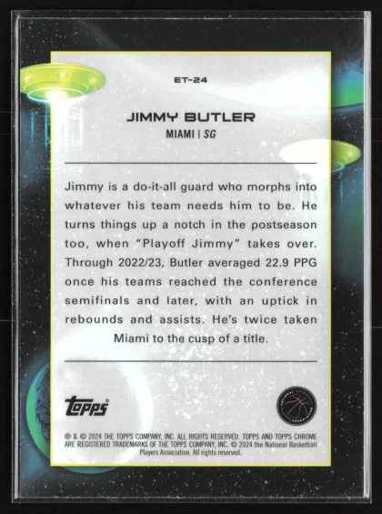 2023 2023-24 Topps Chrome Cosmic Jimmy Butler Basketball card — Back thumbnail