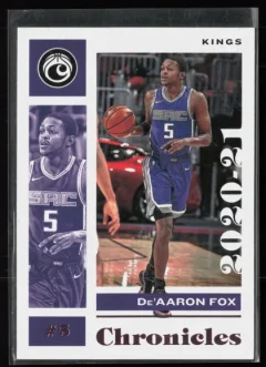 2020 2020-21 Panini Chronicles De'Aaron Fox Basketball card front — Card Source Canada