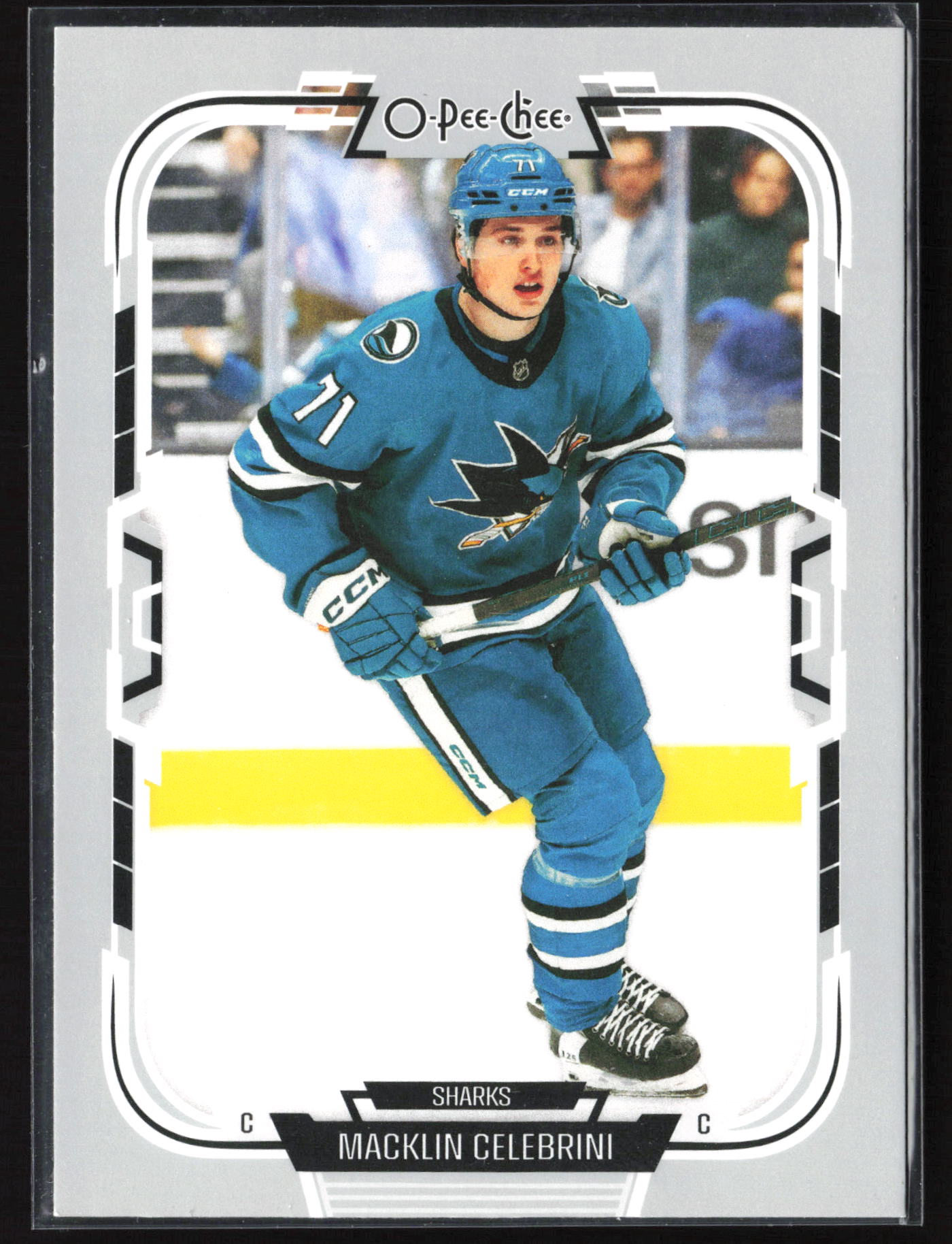 2025 2025-26 O-Pee-Chee Macklin Celebrini Hockey card front — Card Source Canada