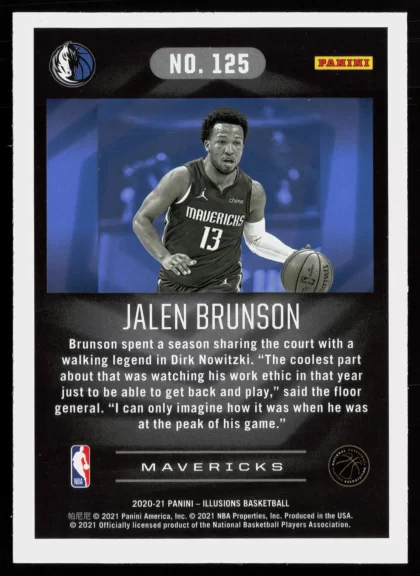 2020 2020-21 Panini Illusions Jalen Brunson Basketball card — Back thumbnail