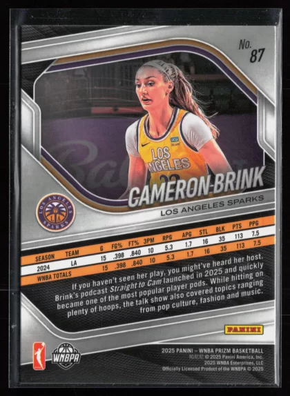 2024 2024 Panini Prizm Monopoly WNBA Cameron Brink Basketball card — Back thumbnail