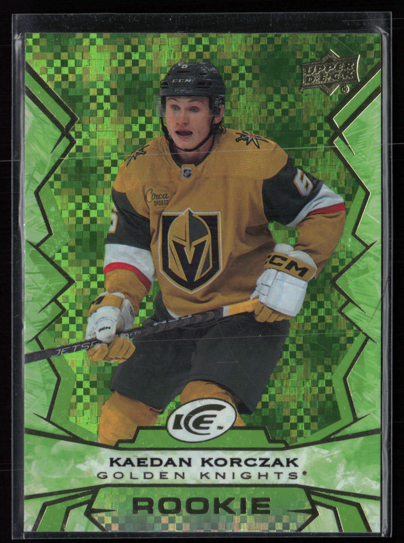 2022 2022-23 Upper Deck Ice Kaedan Korczak Hockey card front — Card Source Canada