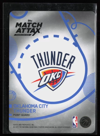 2025 2025-26 Topps Match Attax Shai Gilgeous-Alexander Basketball card — Back thumbnail