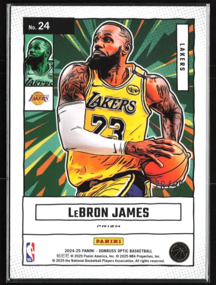 2024 2024-25 Donruss Optic LeBron James Basketball card — Back thumbnail