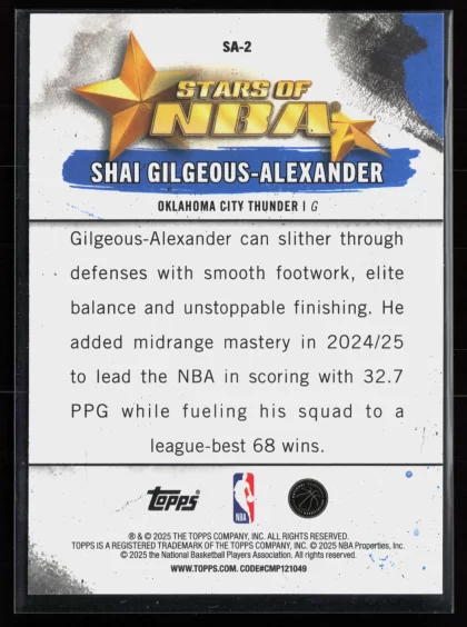 2025 2025-26 Topps Paolo Banchero Basketball card — Back thumbnail
