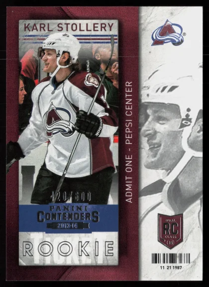 2013 2013-14 Panini Contenders Karl Stollery Hockey card — Front