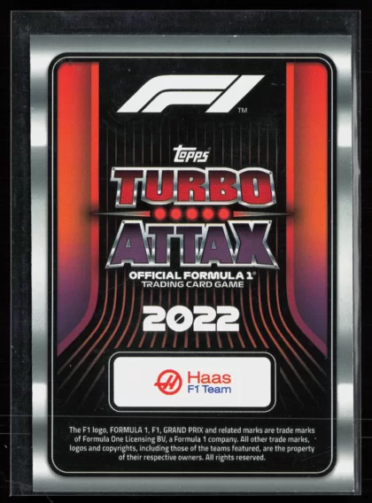 2022 2022 Topps Turbo Attax F1 Mick Schumacher Racing card — Back thumbnail