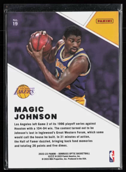 2022 2022-23 Donruss Optic Magic Johnson Basketball card — Back thumbnail
