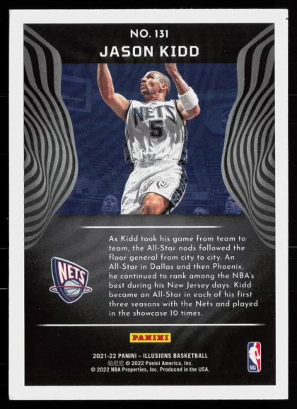 2021 2021-22 Panini Illusions Jason Kidd Basketball card — Back thumbnail