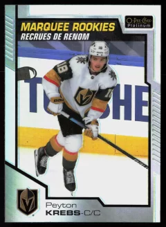 2020 2020-21 O-Pee-Chee Platinum Peyton Krebs Hockey card front — Card Source Canada