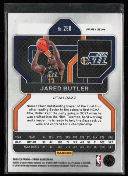 2021 2021-22 Panini Prizm Jared Butler Basketball card — Back thumbnail