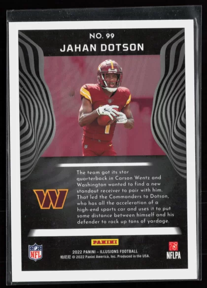 2022 2022 Panini Illusions Jahan Dotson Football card — Back thumbnail