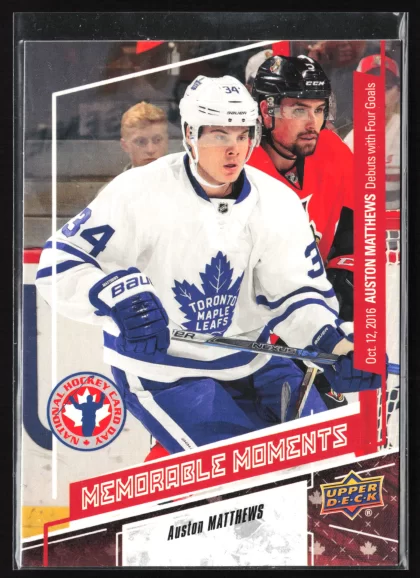 2017 2017 Upper Deck National Hockey Card Day Canada Auston Matthews Hockey card — Front