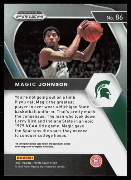 2021 2021 Panini Prizm Draft Picks Magic Johnson Basketball card — Back thumbnail