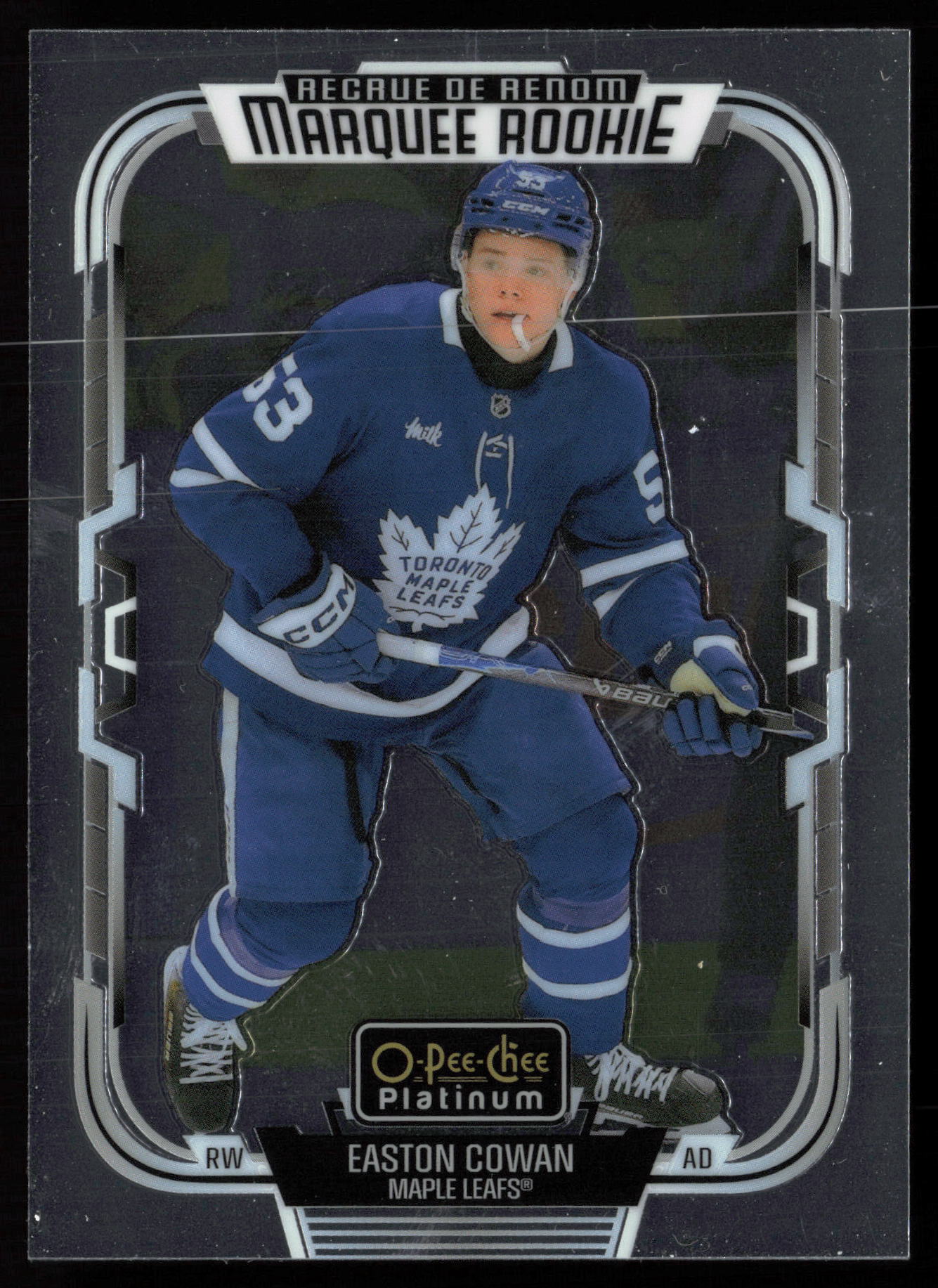 2025 2025-26 O-Pee-Chee Platinum Easton Cowan Hockey card front — Card Source Canada