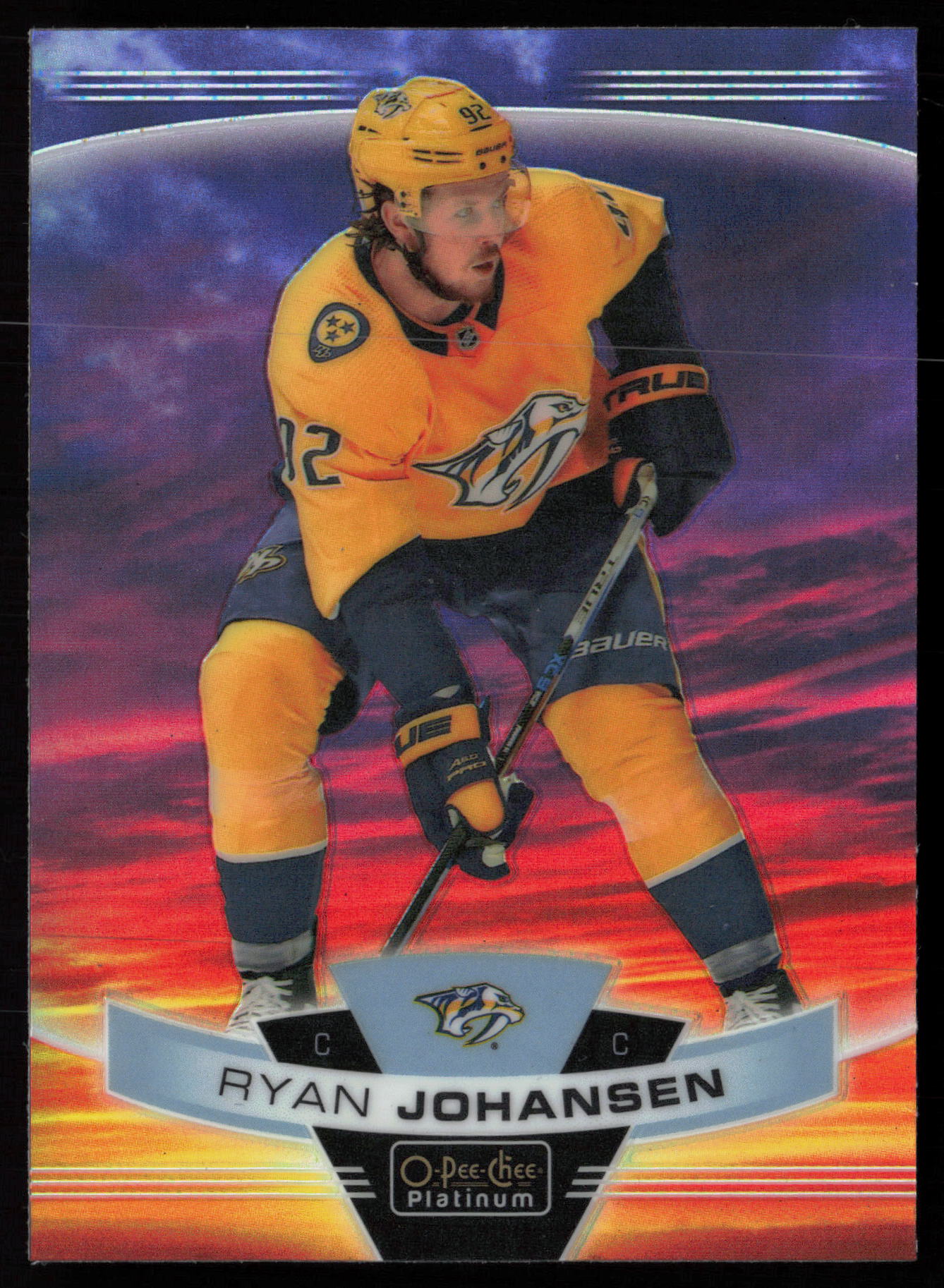 2019 2019-20 O-Pee-Chee Platinum Ryan Johansen Hockey card front — Card Source Canada