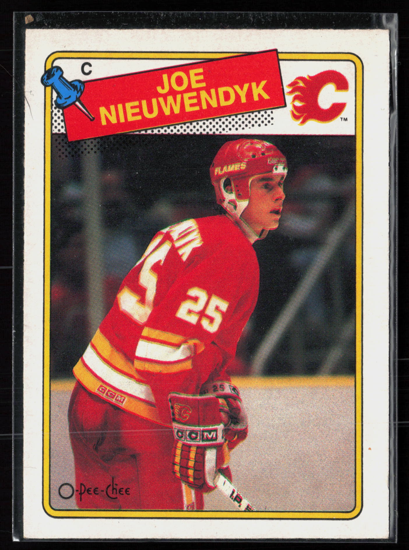 1988 1988-89 Topps Joe Nieuwendyk Hockey card front — Card Source Canada