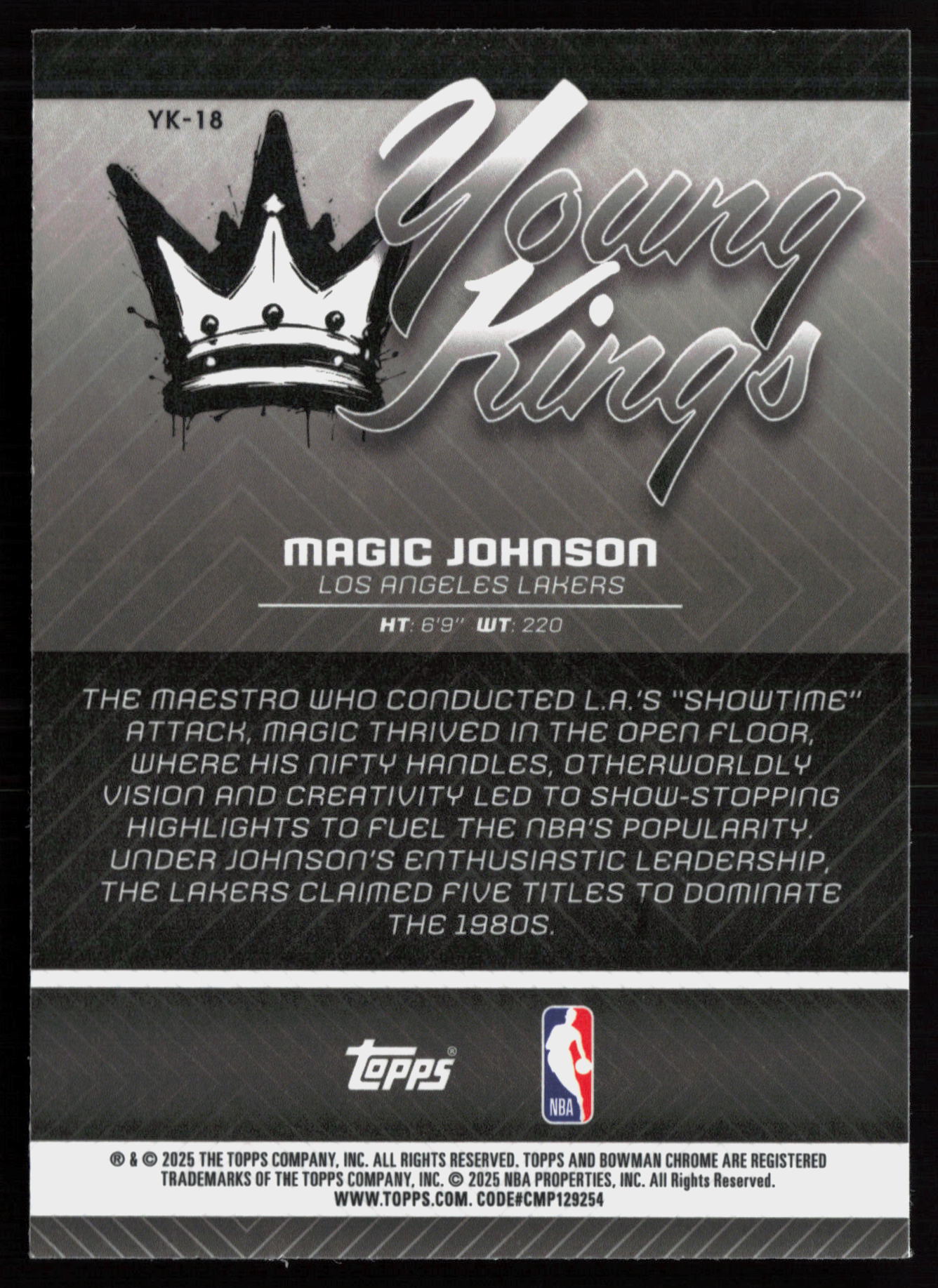 2025 2025-26 Bowman Magic Johnson Basketball card — Back thumbnail