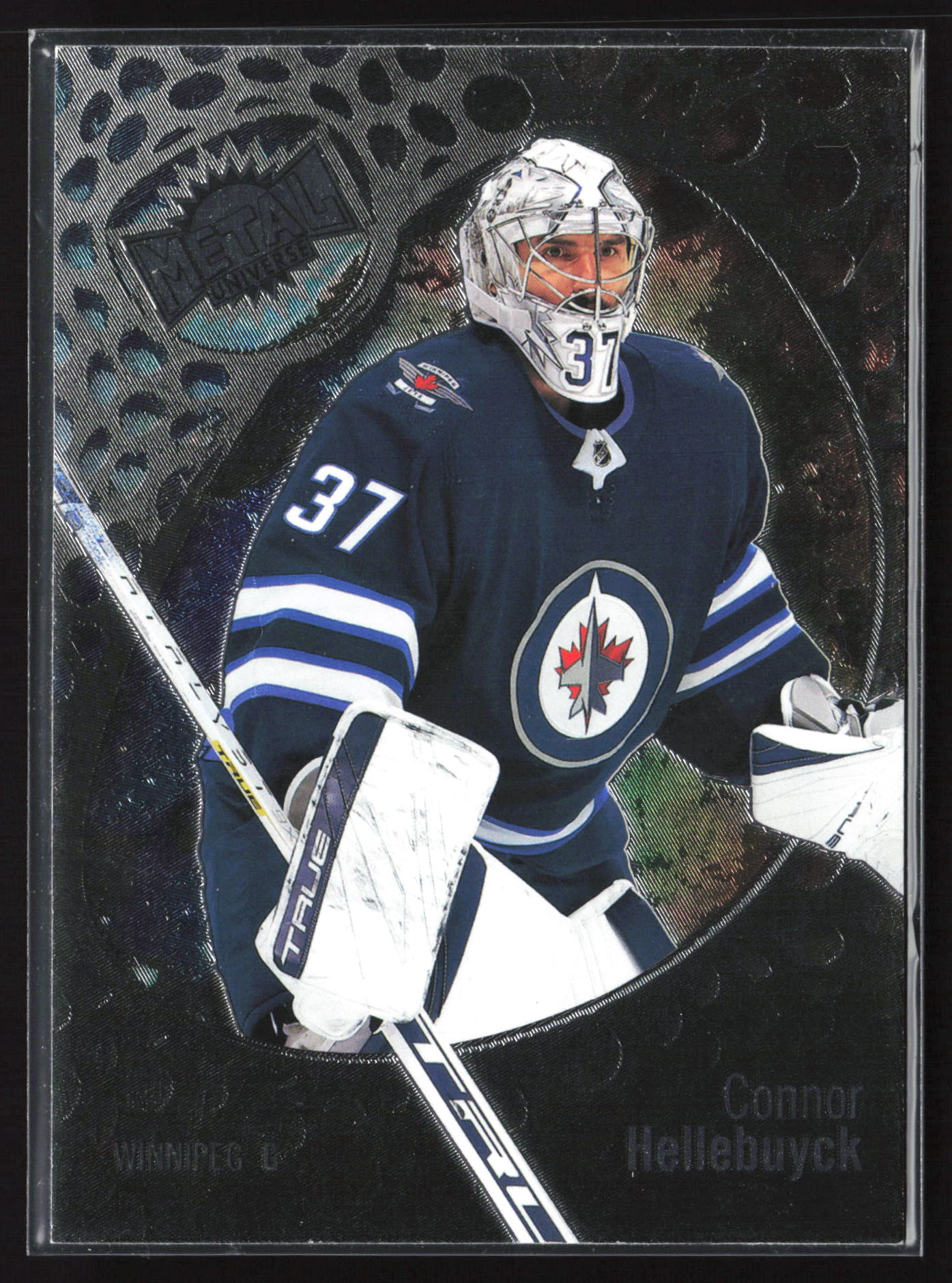 2022 2022-23 SkyBox Metal Universe Connor Hellebuyck Hockey card front — Card Source Canada